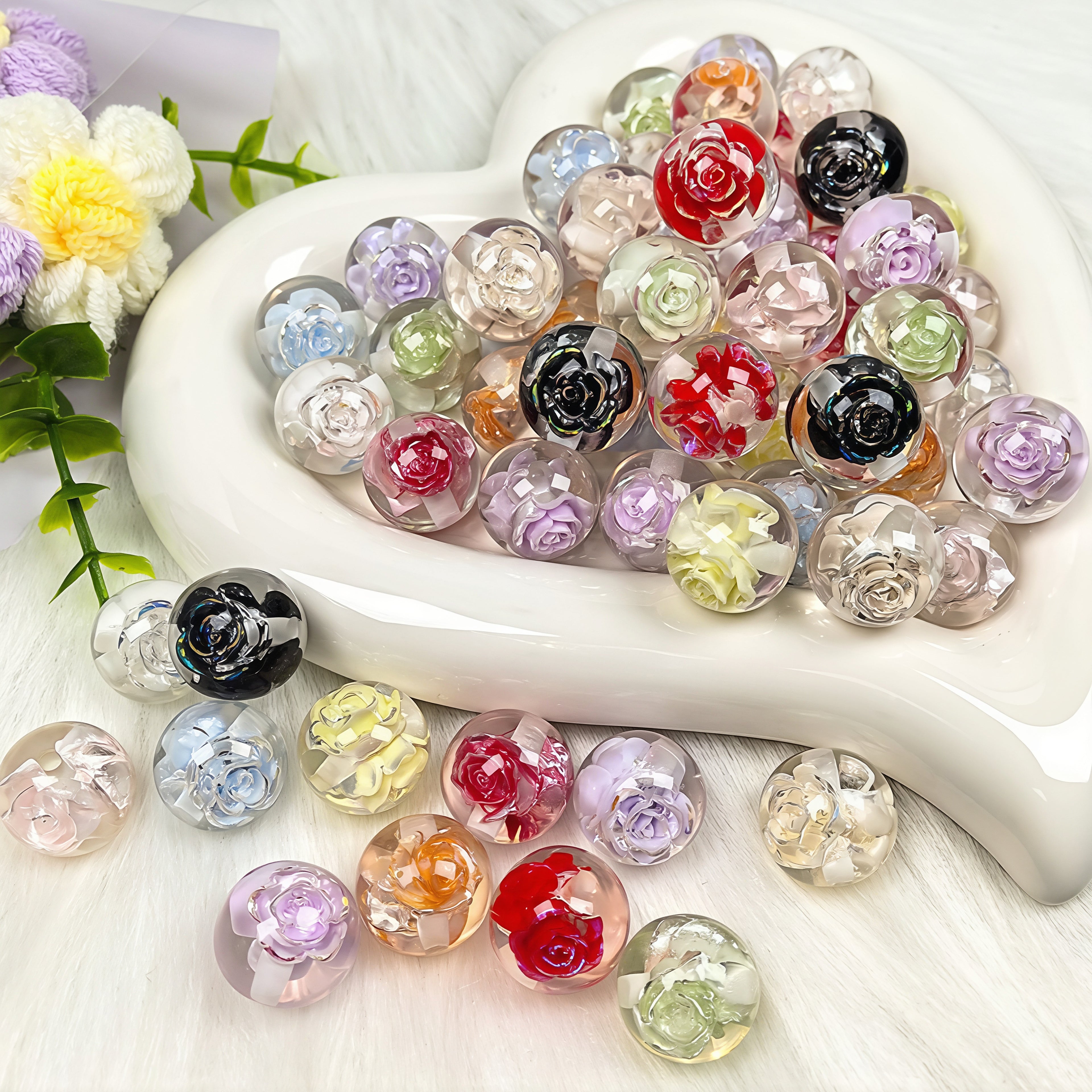 Cartoon Flower Resin Bead-LL